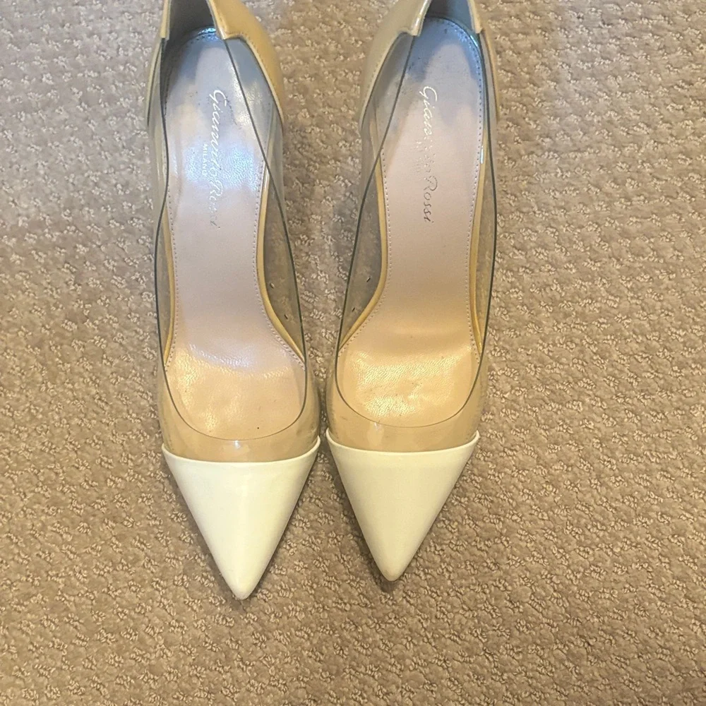 Gianvito Rossi Tan and White Heels - Picture 6 of 6